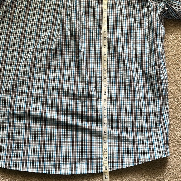 Ariat Pro Series Long Sleeve Button Up Shirt Brown and Blue Plaid Men’s XL - Picture 8 of 10